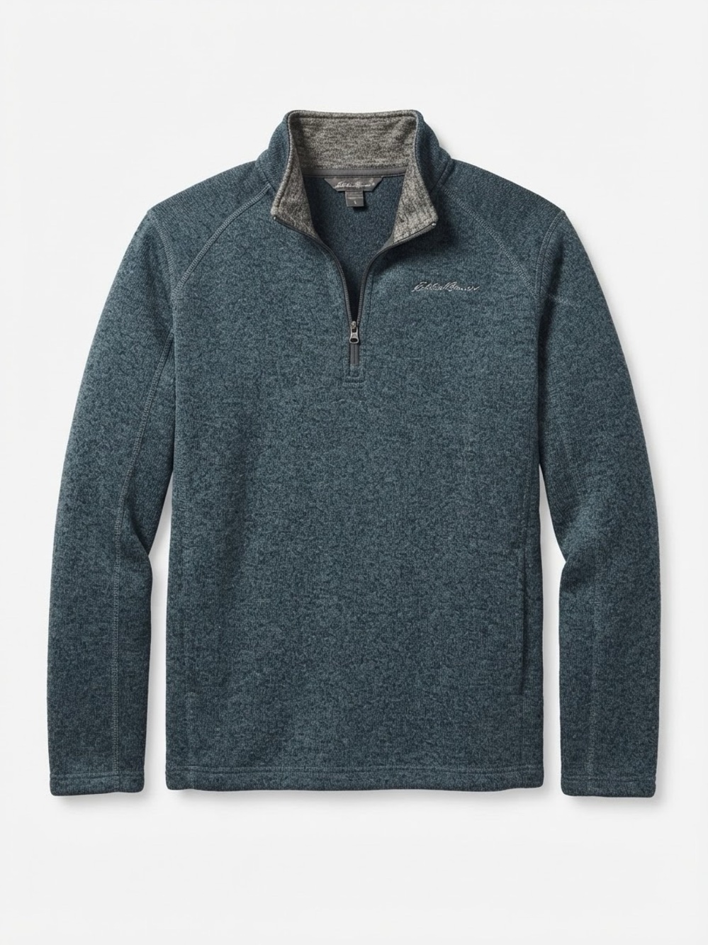 Eddie Bauer Heathered Blue 1/4 Zip Fleece Pullover Sweater (Size XL)